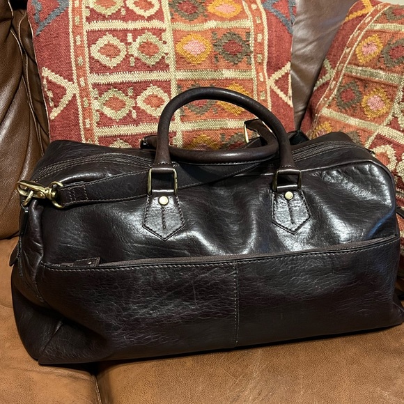 LAND Leather Large Bag Overnight Travel Duffel - Picture 14 of 14